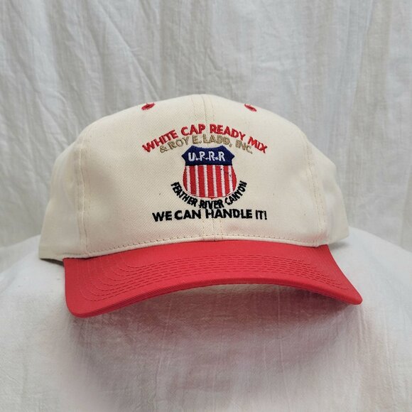 VTG White Cap Ready Mix UPRR Roy E Ladd Inc. Feather River Snapback Hat NOS - Picture 2 of 6